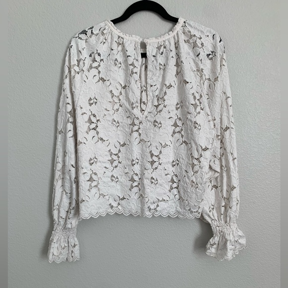 Free People, Olivia Lace Tee in Ivory, Small - Picture 3 of 4